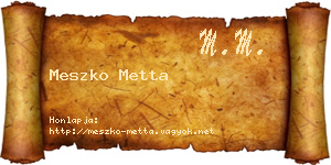 Meszko Metta névjegykártya
